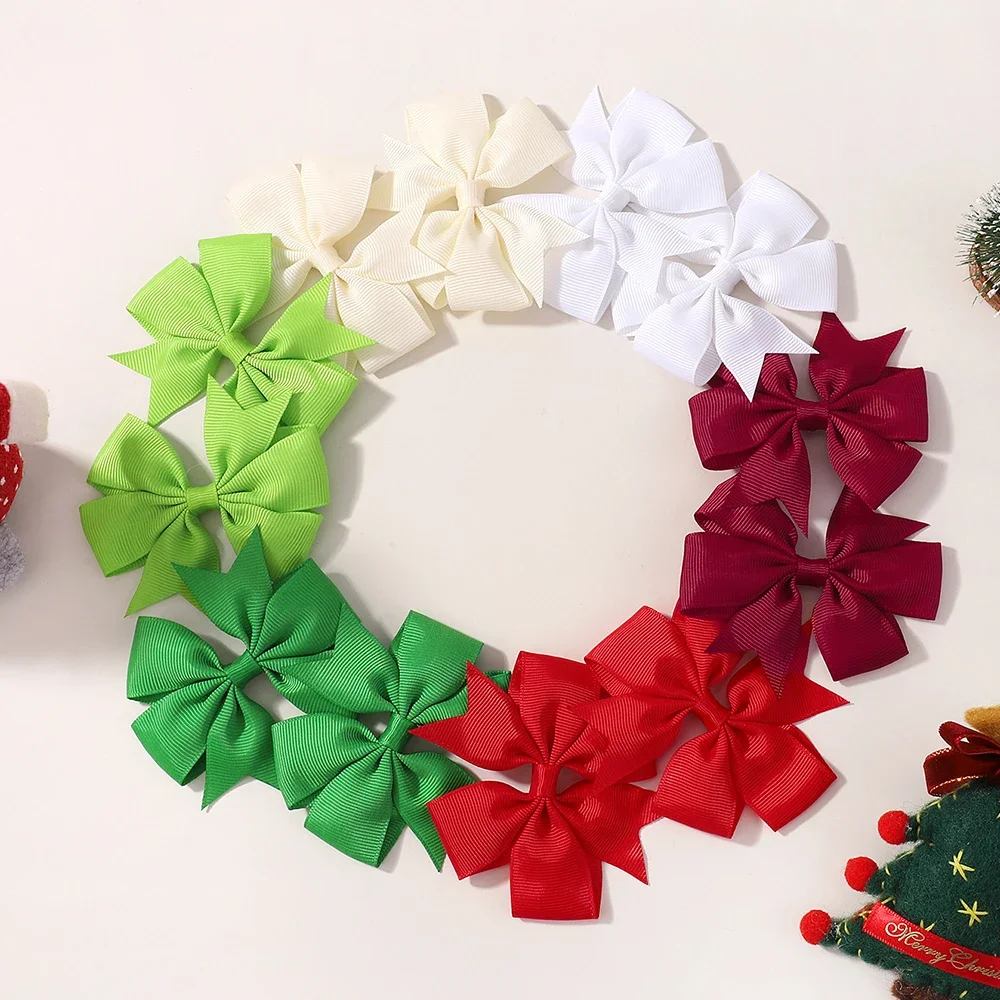 

40Pcs/set Solid Color 3'' Grosgrain Ribbon Hair Bows Clips for Baby Girls Sweet Boutique Hairpins Headwear Kids Hair Accessories