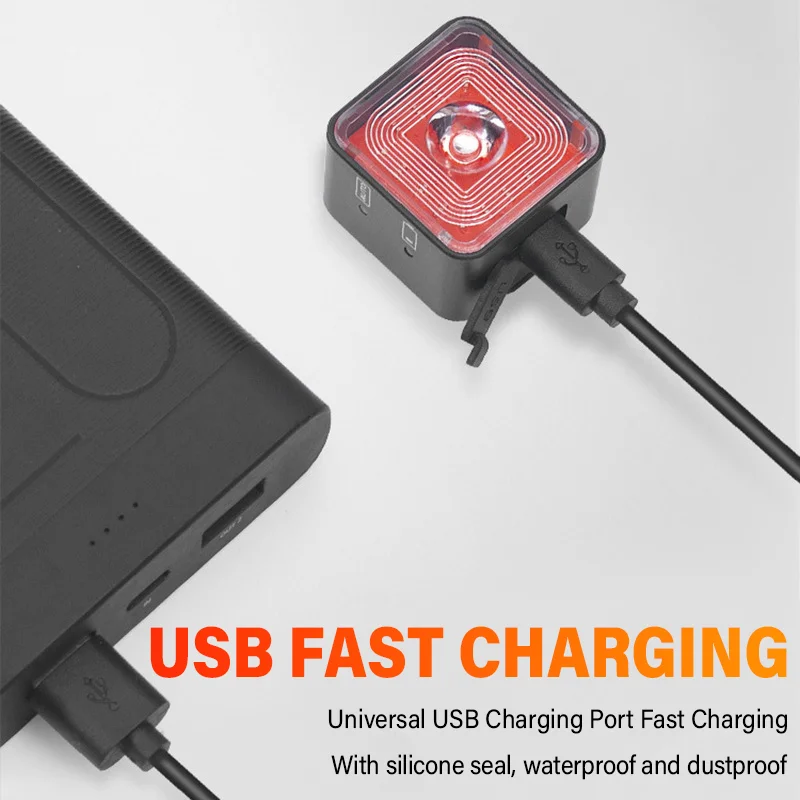 ENLEE Bicycle Front Rear Light Set Intelligent Brake Sensor Taillight USB Charging Bike Lamp Night Cycling Light Bike Part