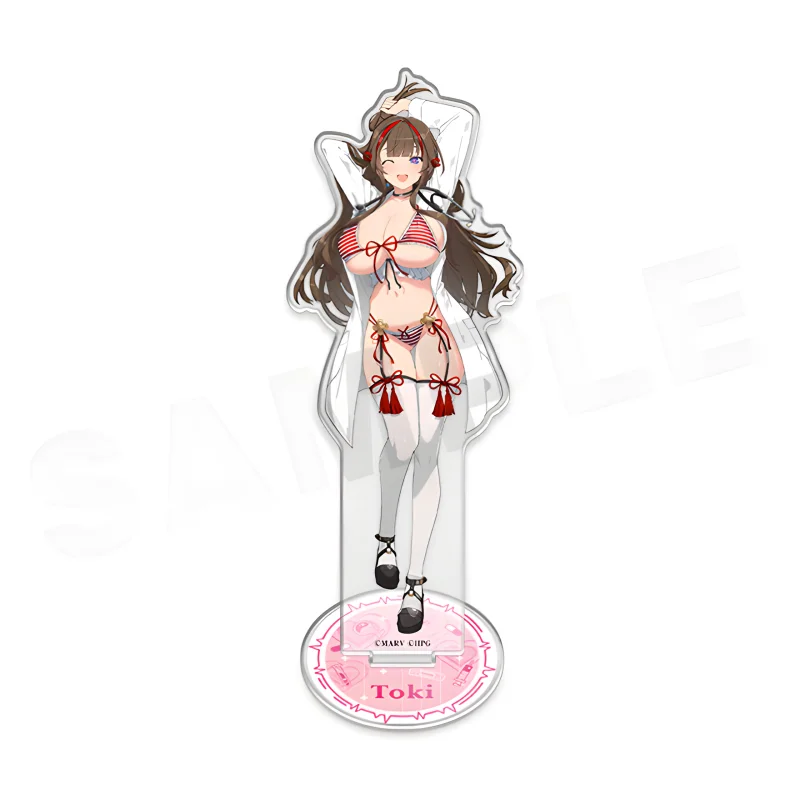 Senran Kagura Asuka Ikaruga Cartoon Game Character Acrylic Stand With Base Two‑Side Printed Desktop Collectible Keychain