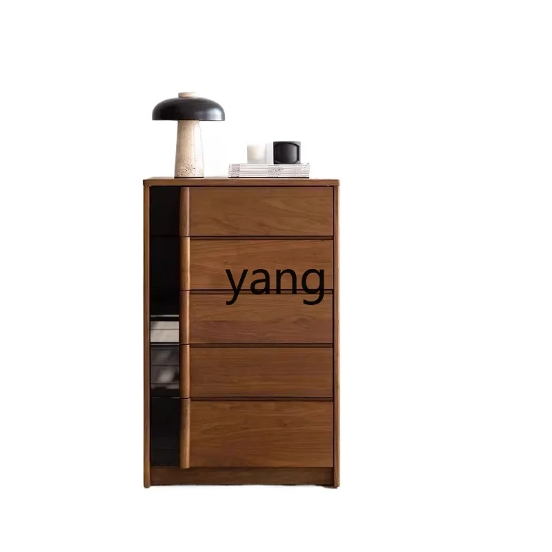 

LH solid wood chest of drawers new Chinese storage bedroom living room floor-to-ceiling side cabinet