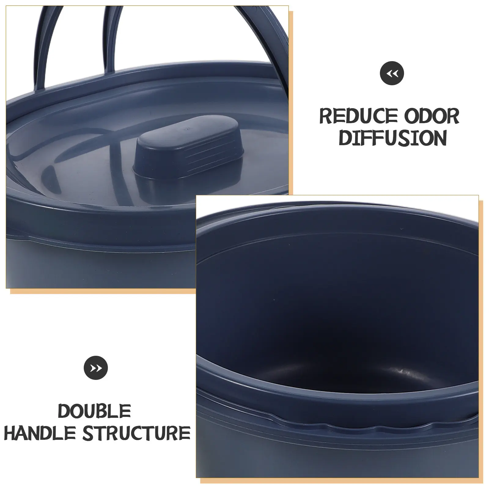 Bedside Commode Bucket with Lid and Handles