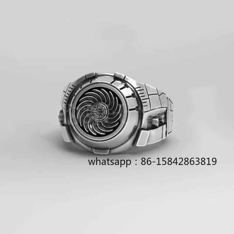 Racing Engine Turbo Men Rings Vintage Punk Rock