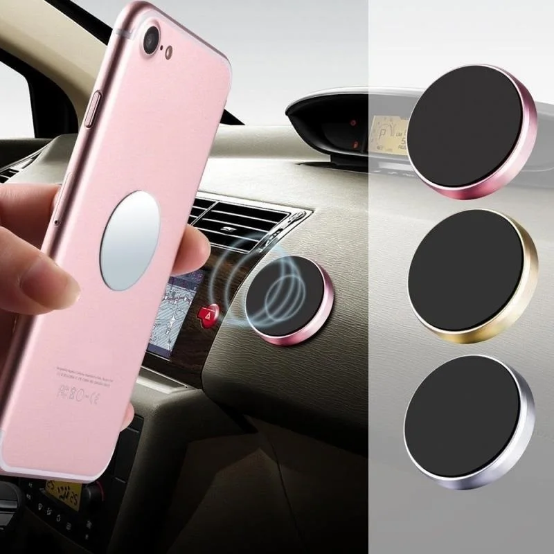 Universal Metal Mini Random Magnetic Phone Stand Suction Super-Powerful Magnet Mobile Car Holder For Apple 15 14 Pro Max 13 11