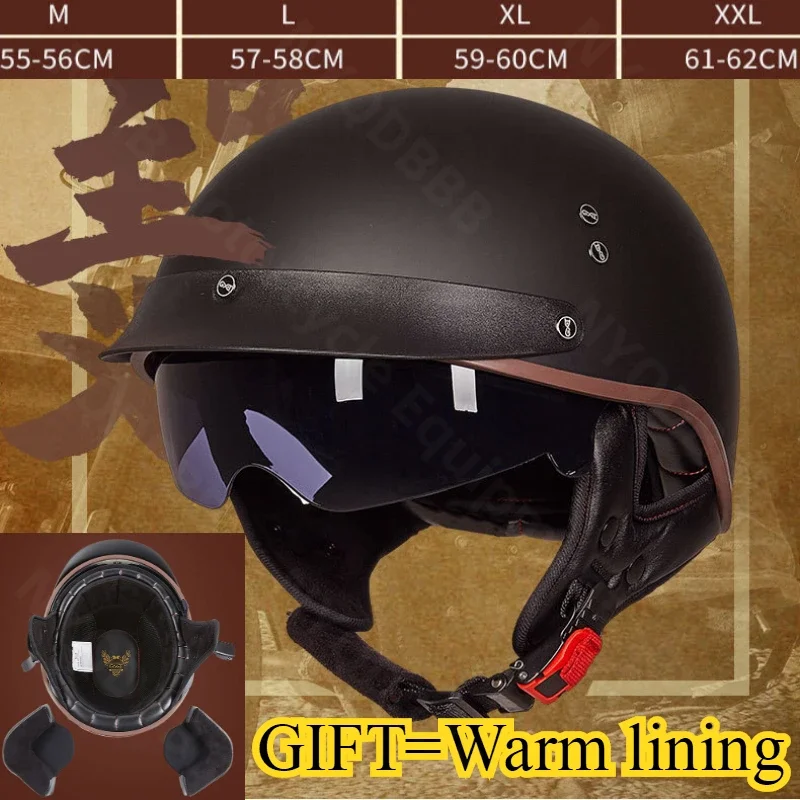 

GXT-MT4 Motorcycle Four Seasons Half Helmet Retro Electric Car Safety Helmet Motorcycle Sunscreen Scoop Helmet