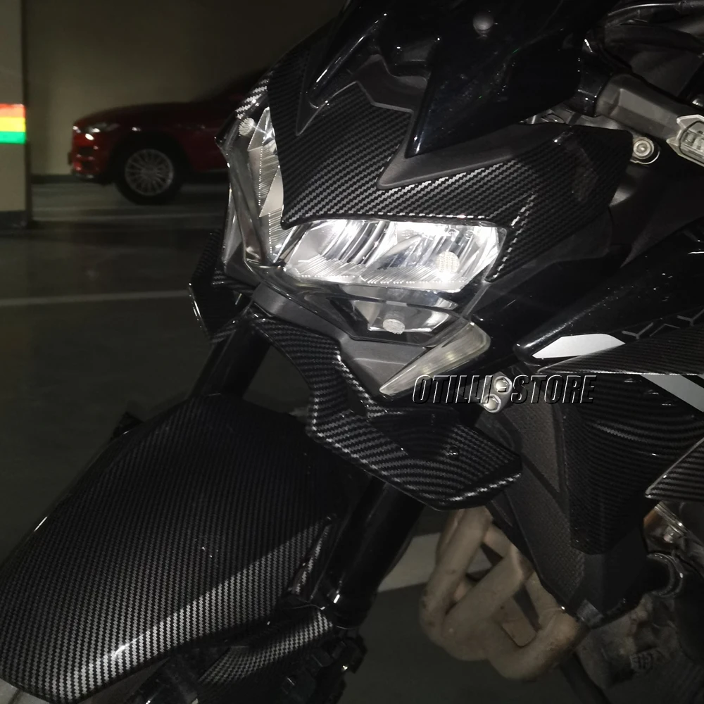 Per Kawasaki Z900 Z 900 2020 2021 2022 Moto In Fibra di Carbonio Deflettore Aria Spoiler Winglet Aerodinamico Ala Kit Carenatura Anteriore