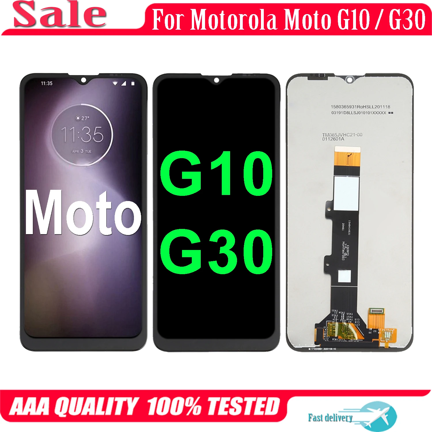 For Motorola Moto G10 G30 XT2127-2 XT2129-1 XT2129-2 LCD Display Touch Screen Digitizer Assembly