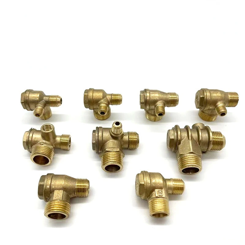 

10pcs 3-Port Zinc Alloy Male Thread Check Valve Connector For Air Compressor 20*16*10 Without Oil Engine