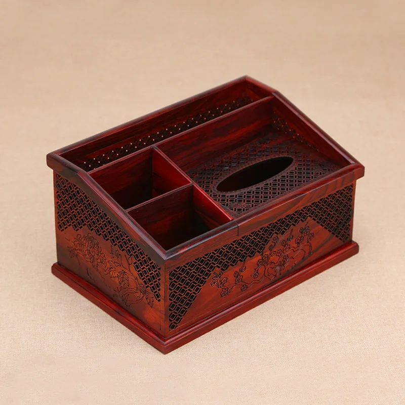 Redwood Remote Control Storage Box, Coffee Table Tissue Box, Sourwood Paper Drawer Box