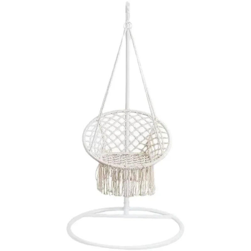

Tassel hanging chair hanging basket indoor balcony leisure lazy rocking chair cotton rope hanging household swing chair