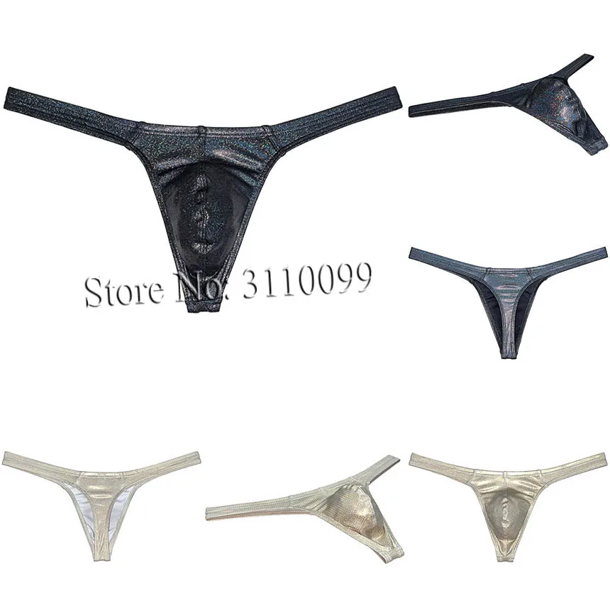 Men's Dazzle Thong Classics Bikini Enhance Pouch T-back Soft Underwear