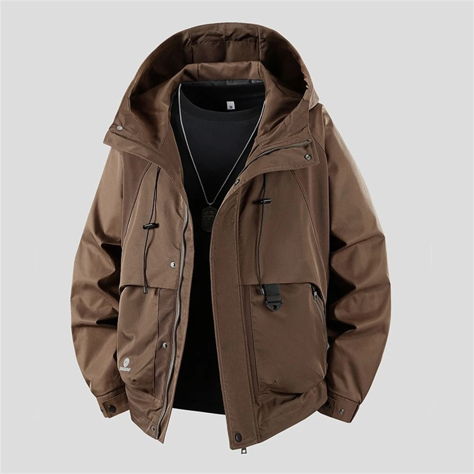 11XL Plus Size Windbreaker Cargo Jacket Men Spring Autumn Jacket Coat Fashion Casual Hooded Jackets Male Big Size Outerwear