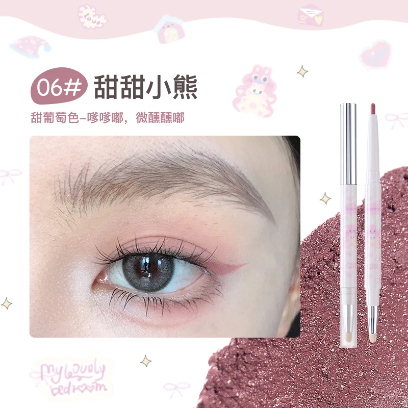 FLORTTE Eyeliner Gel Pen Double Head Silkworm Shadow Eye Shadow Pencil Set for Women Waterline Waterproof Smudge Proof