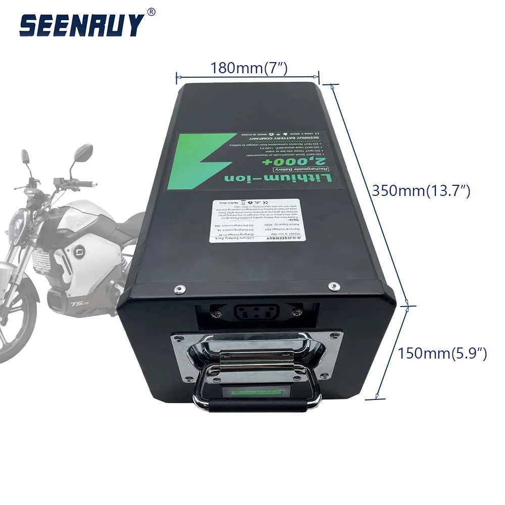 SEENRUY Super Soco bateria 17S 60V 50Ah 40Ah 30Ah oryginalny zamiennik o dużej pojemności obsługa aplikacji Bluetooth wyświetlacz TC TS