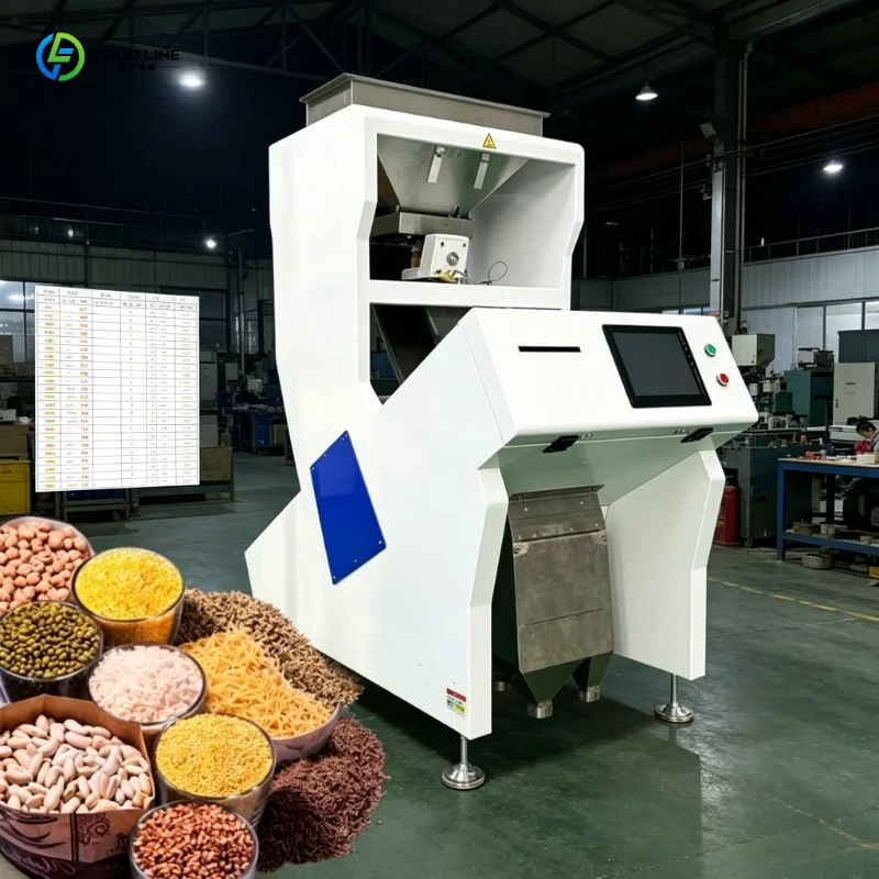Color Sorter Machine Sorting Coffee Rice Bean Chickpeas Industrial Processing Facility