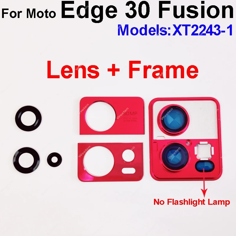 For Motorola MOTO Edge 30 Fusion XT2243-1 Rear Camera Glass Lens Back Main Camera Lens Glass with Adhesive Sticker Parts