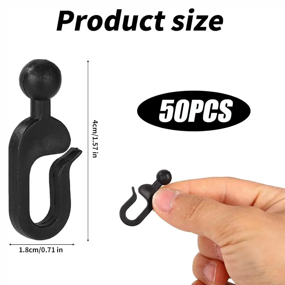 50PCS Plastic Hooks For Mosquito Netting Gazebo CurtainsTents Nets  Garden Gazebo Sliding Rings Set For Outdoor Funiture J-hook