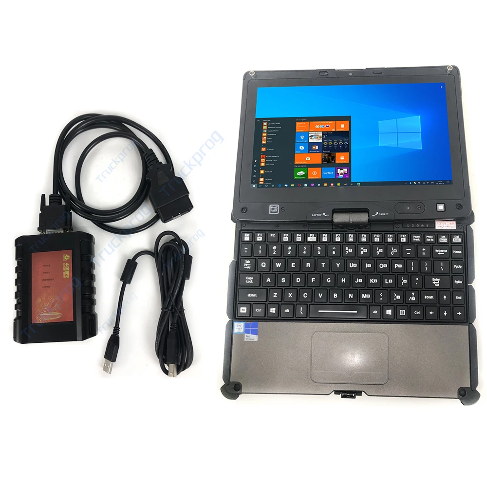 كمبيوتر محمول Getac لـ SINOTRUK HOWO SHACMAN WeiChai EOL أداة تشخيص Obd طقم تشخيص لمحرك Sinotruck WeiChai DENSO #1