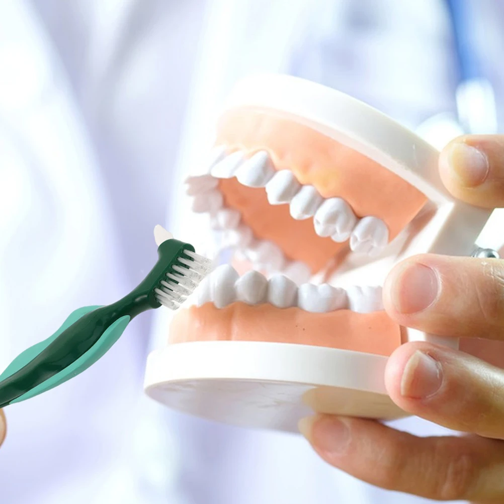 

6Pcs Double Sided Denture Brush for False Teeth Stiff Bristle Cleaner Portable Compact Design Ideal for Elderly and Travel Use