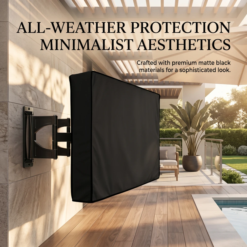 

30" TO 85" Outdoor TV Cover Beige Weather Proof Dust Proof for Garden Patio TV Screen Protector 600D Heavy Duty