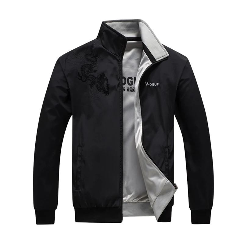 Men's Bomber Jackets Casual Outwear Mens Double-Sided Windbreaker Sports Coats Fashion Male Stand Collar Pilot Jackets Clothing