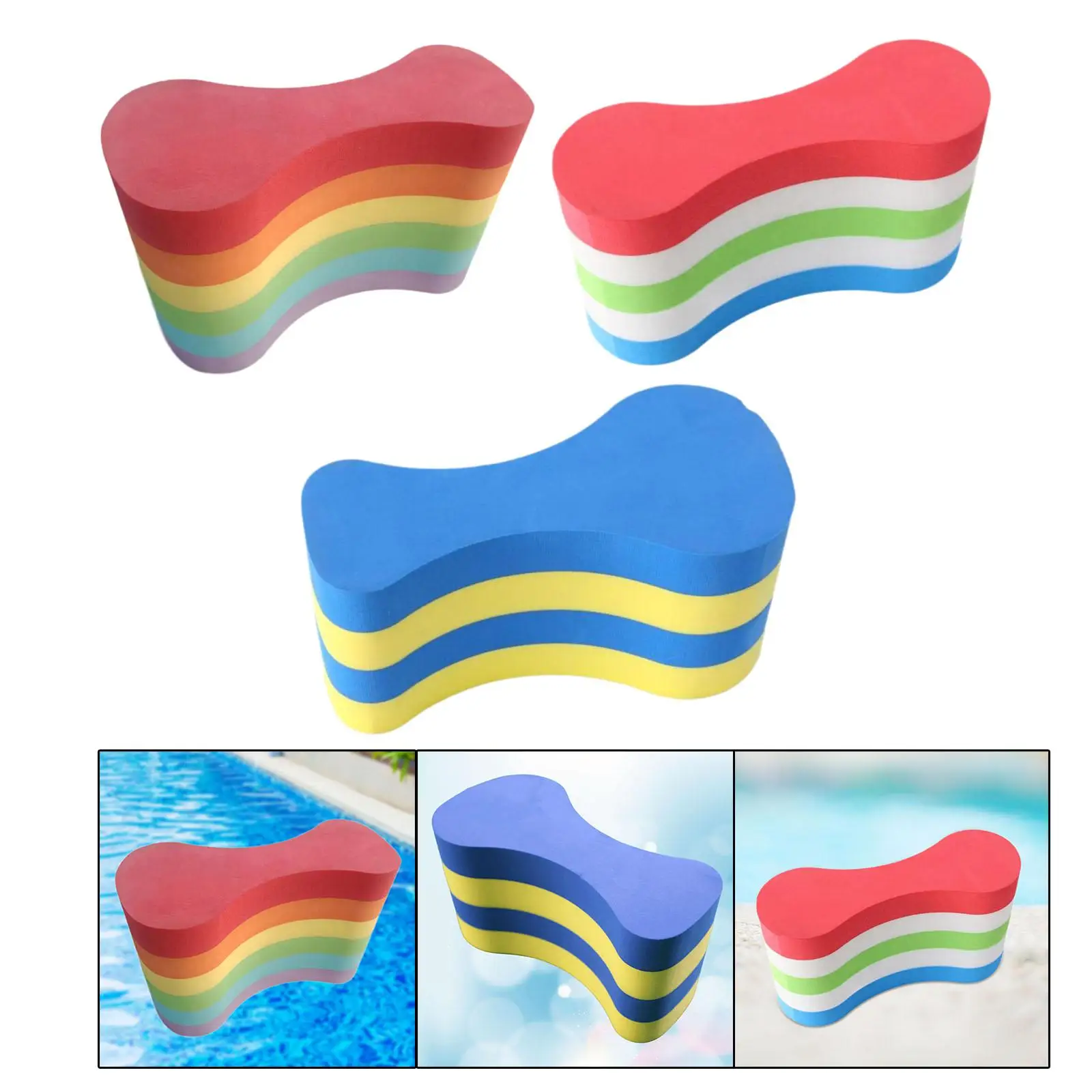 Pull Water Buoy Float Leg Float EVA Swimming Flotation for Beginners Training Standard Unisex Junior Rainbow Color Upgraded