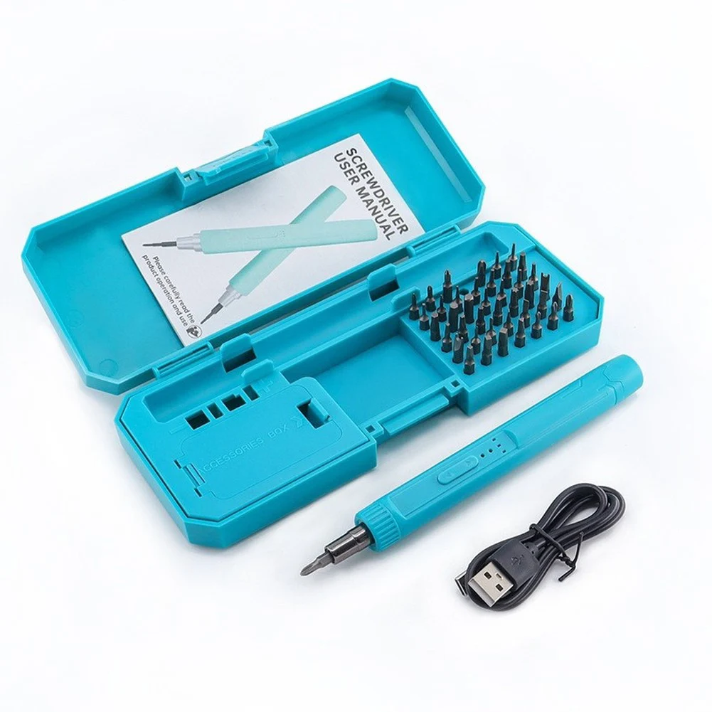 Compact Electric Screwdriver Set 42 In 1 With Strong Magnetic Tips And 800mAh Battery For Home DIY Repair