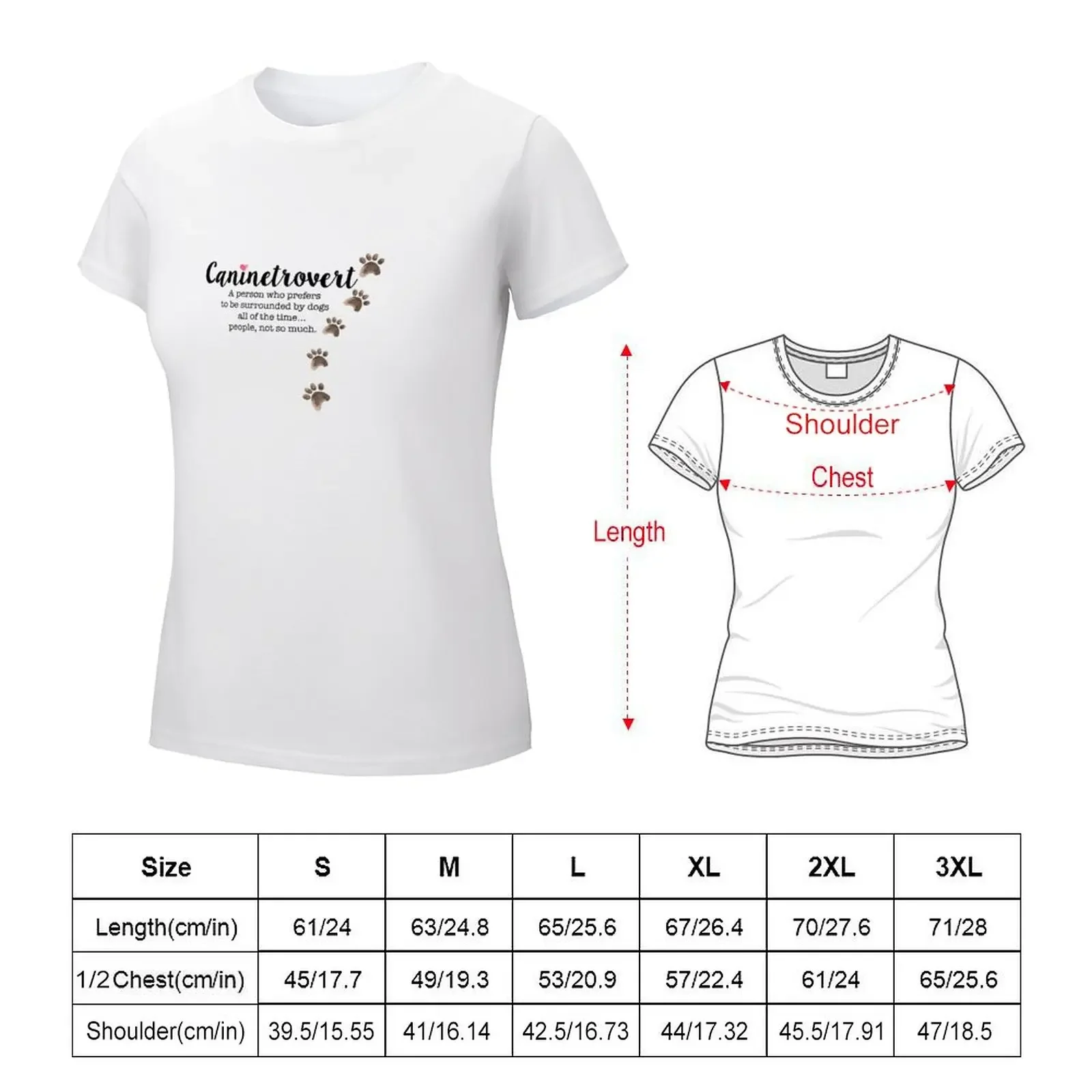 Caninetrovert T-shirt summer tops Aesthetic clothing workout shirts for Women loose fit