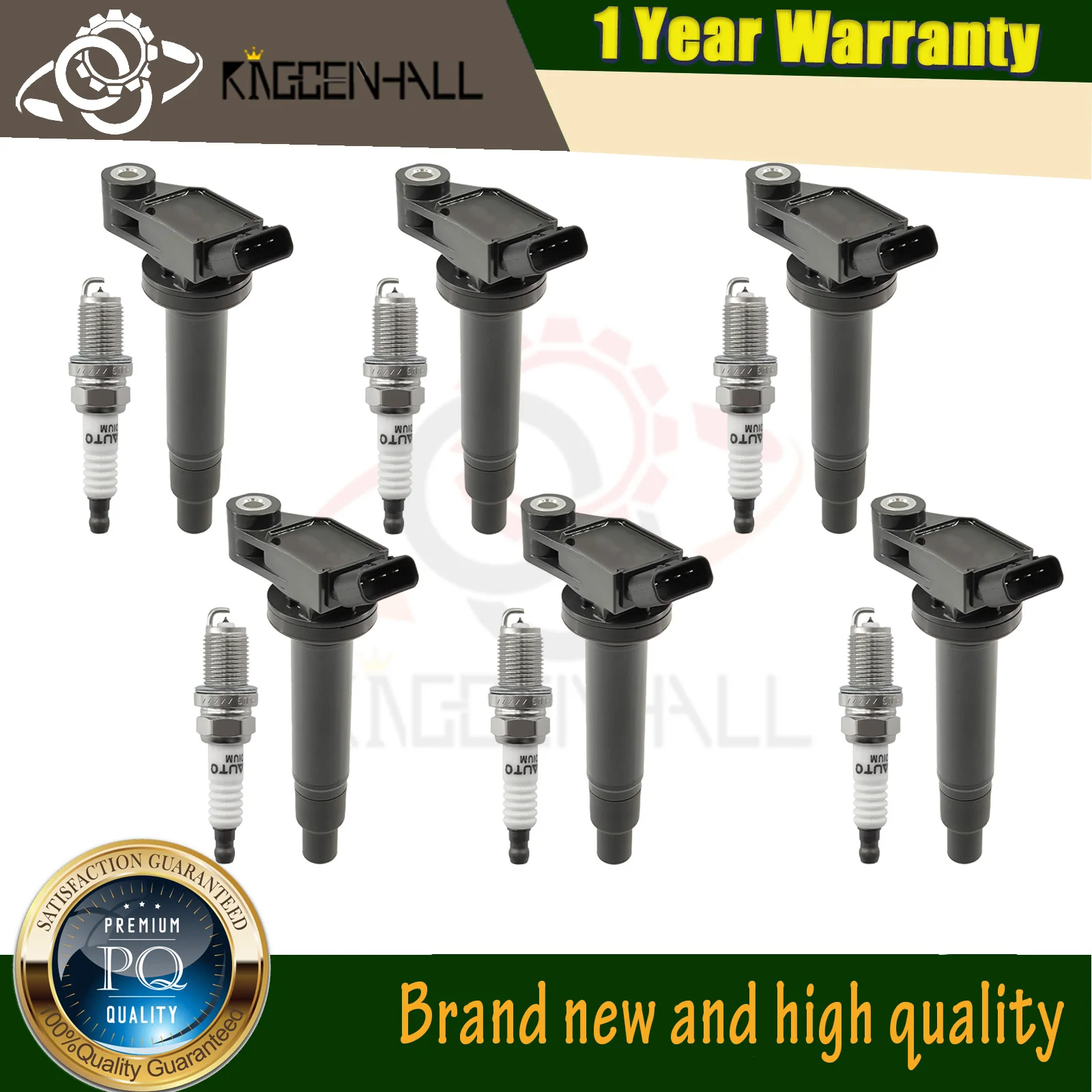 9091902234 9008019016 6Pcs Ignition System Coils Ignition Coil Spark Plug Compatible with LEXUS RX ES TOYOTA CAMRY ALPHARD 3.0L