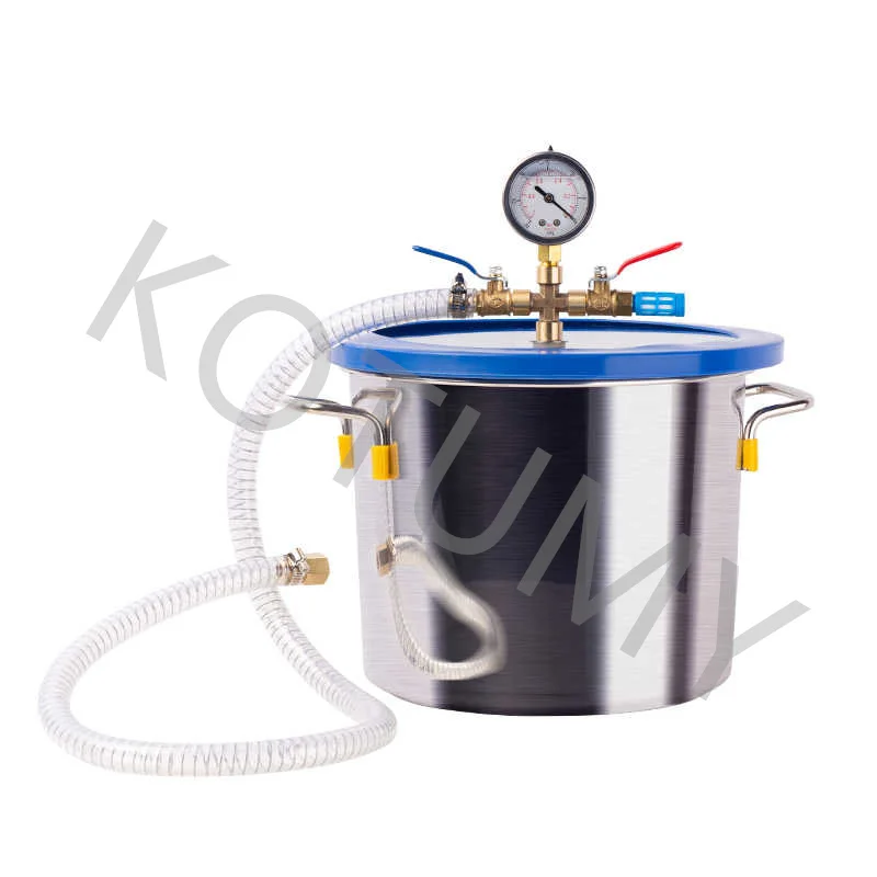 9 Gallon 35L Stainless Steel Vacuum Degassing Chamber Vacuum Defoaming Barrel For Silicone Resin AB Adhesive 36x36CM