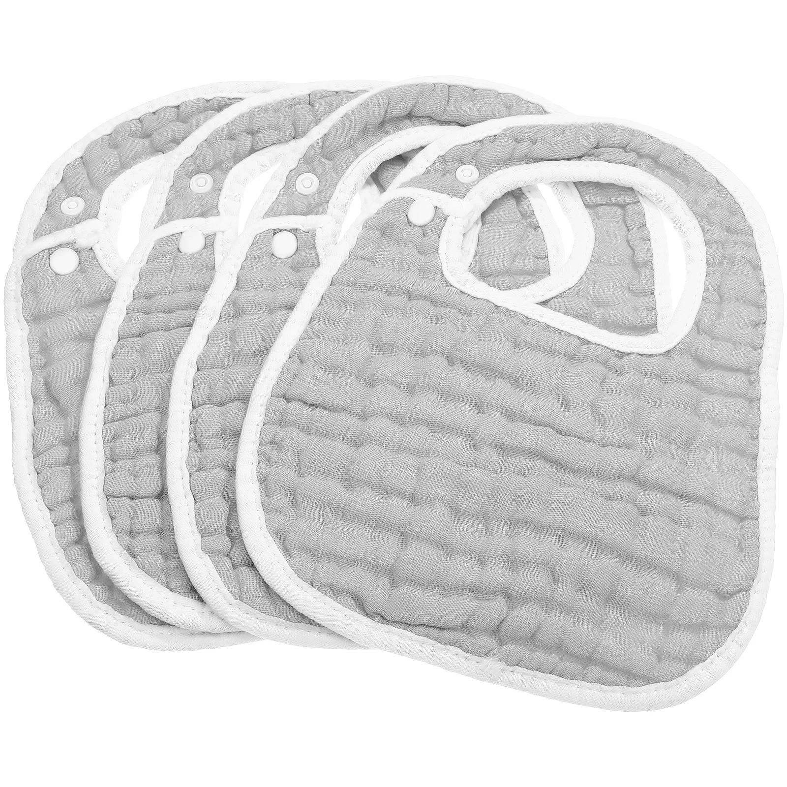 

4Pcs Baby Drool Cotton Bibs Muslin Soft Absorbent Snap Button Closure Newborn Feeding Baby Bandana Bibs Burp Cloths Unisex