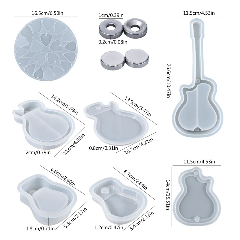 Guitar Pick Stand Box Silicone Mold for Epoxy Resin Casting DIY Jewelry Mold