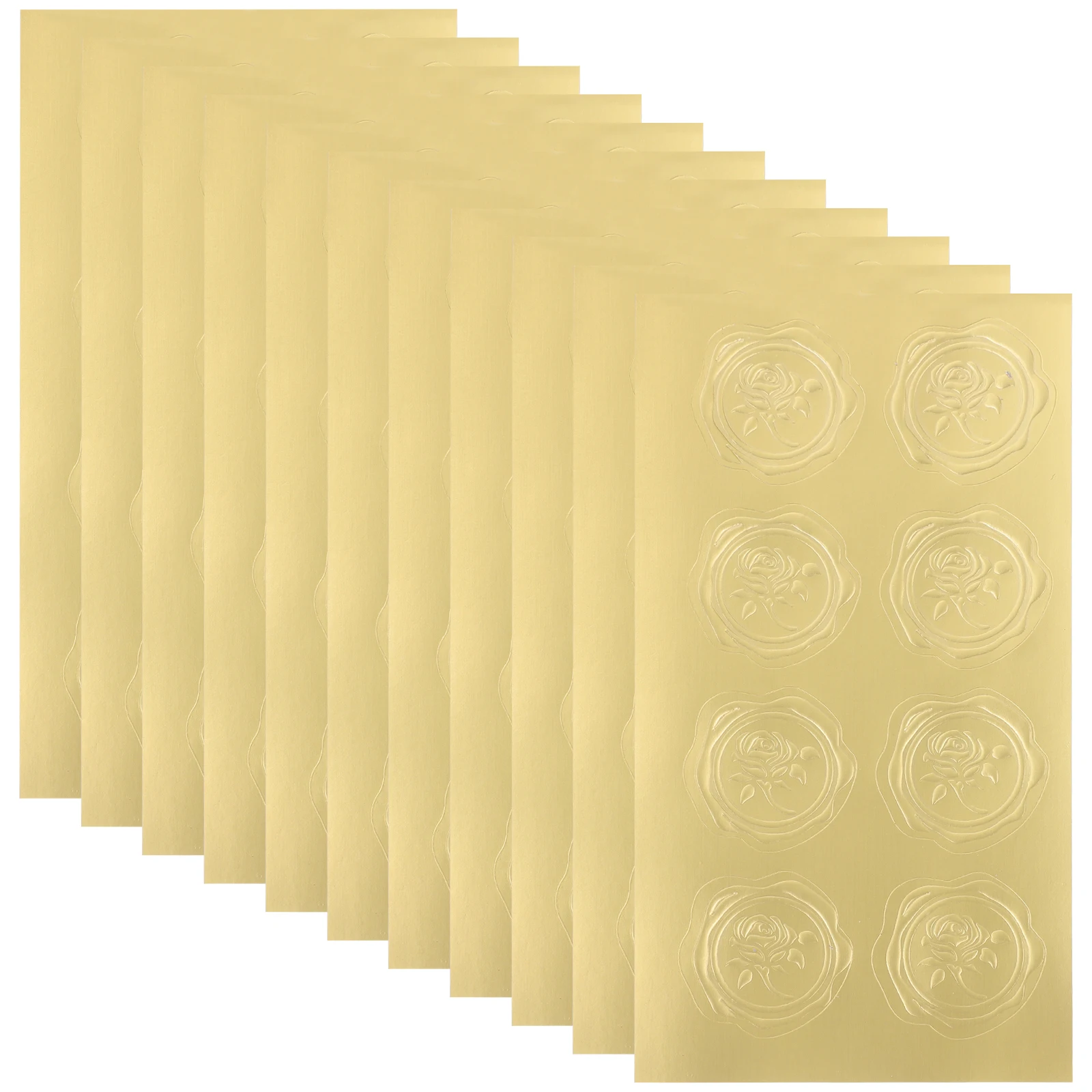 

20 Sheets Embossed Stickers Golden Holographic Envelope Seals Home Decor Party Wedding Labels Round Seal Stickers