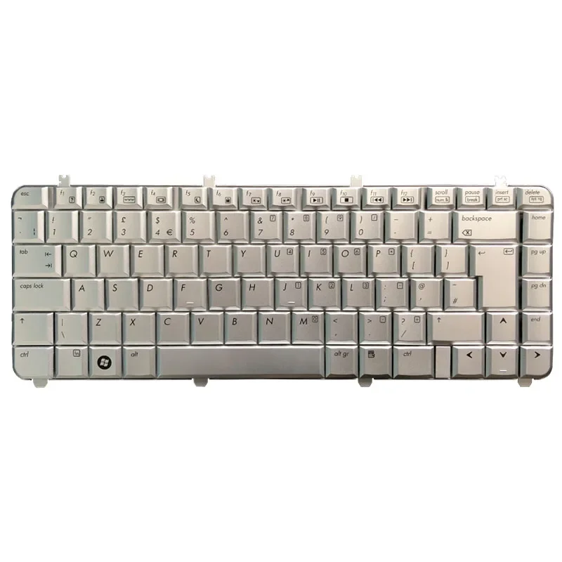 New UK Laptop Keyboard for HP Pavilion DV5-1000 DV5-1100 DV5-1200 DV5-1218 1219 1218TX 1219TX AEQT6E00210 QT6A Silver