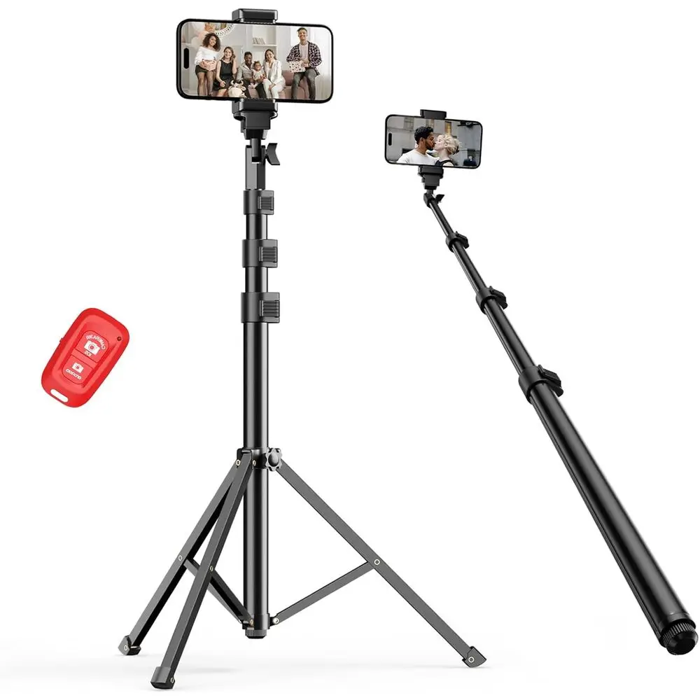 

Adjustable Portable Tripod Stand with Remote for Smartphones, Ideal for Travel and Video Recording
