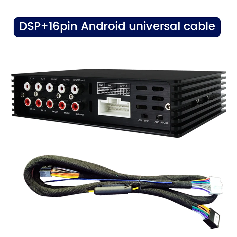 

Latest 4X90W Car DSP Amplifier With Wiring Harness 16pin Android Universal Cable Car Radio Sound Upgrade Audio Signal Processor