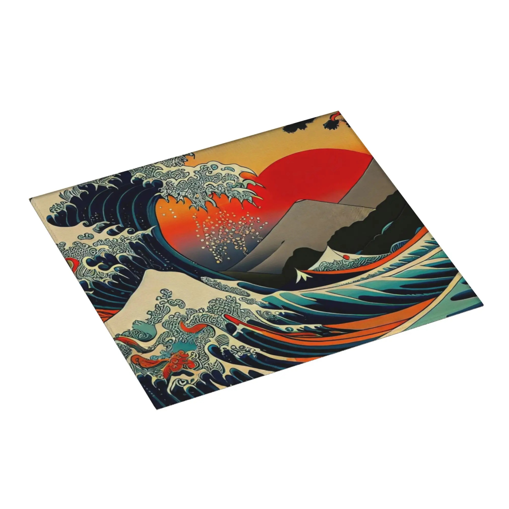 Drying Mat For Kitchen The Great Wave off Kanagawa Water Absorbent Waterproof Reusable  On Slip Kitchen Counter Protector Mat