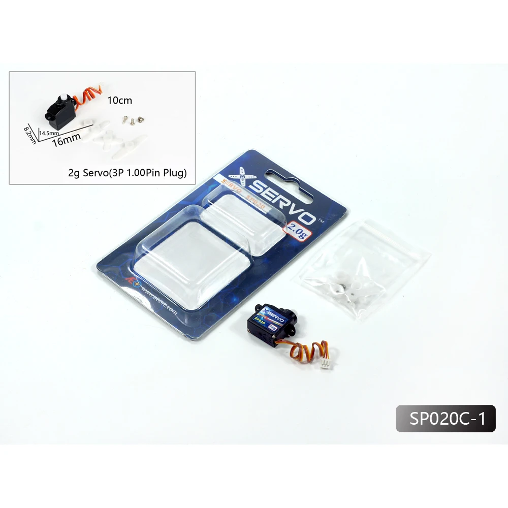 DW Hobby Mini Micro X-Servo (2g, 1.00Pin) - Precision Control Component for RC Airplane Small-Scale Models & DIY Robot Projects