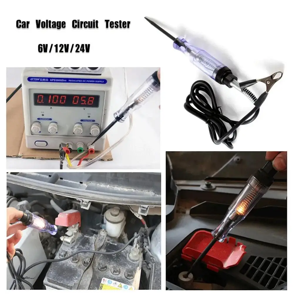 

6V 12V 24V Auto Truck Voltage Circuit Tester DC Digital Tool Light Long Bulb Display Diagnostic Pen Automobile Probe Auto R M2L0