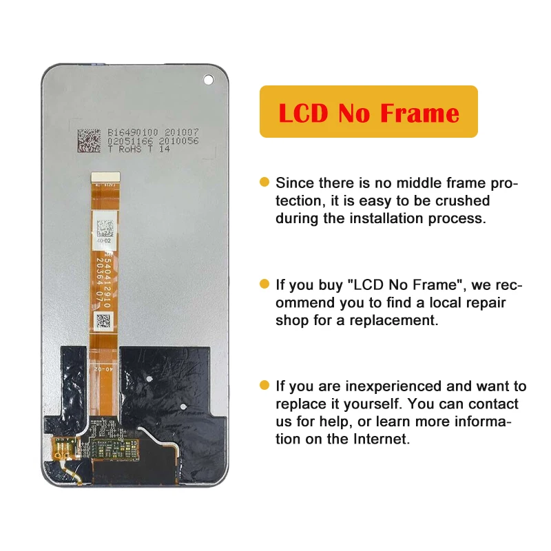 6.49\'\' For OnePlus Nord N10 5G LCD Display With Frame Touch Screen Panel Digitizer For 1+N10 BE2029 BE2025 LCD Replacement Parts