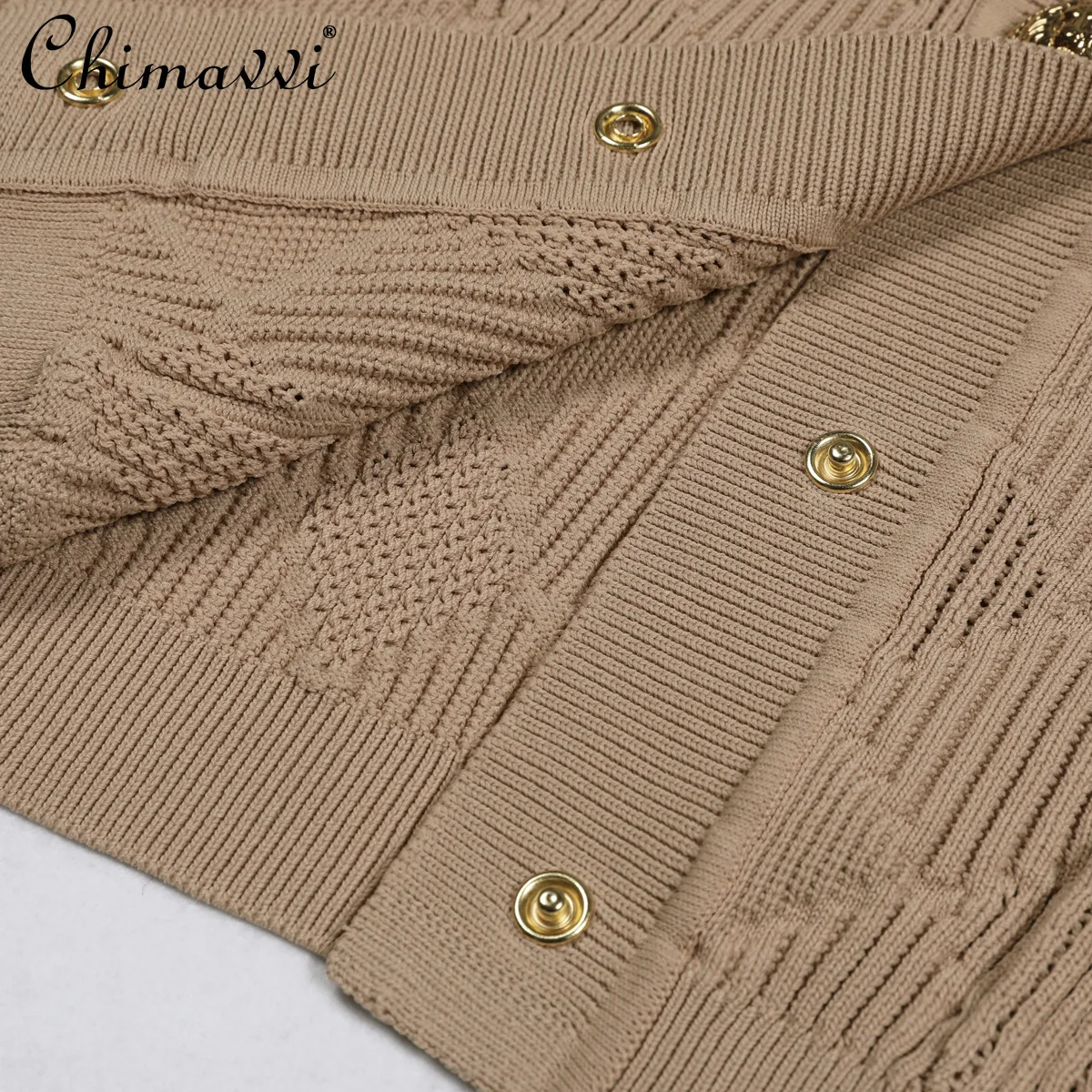 2025 Spring and Summer New Fashion Long-sleeved Knitted Top Cardigan Jacket Suspender Vest and Hip Skirt Women's Skirts Sets