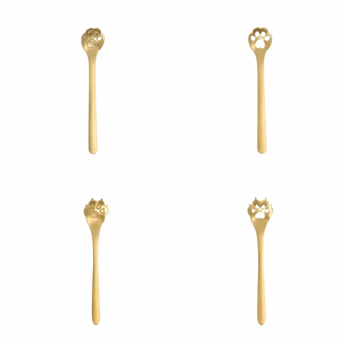 

Bar Drinking Ice Tea Dog Cat Paw Ice Cream Stainless Steel Coffee Stirrers Stirring Tool Teaspoon Milk Spoon