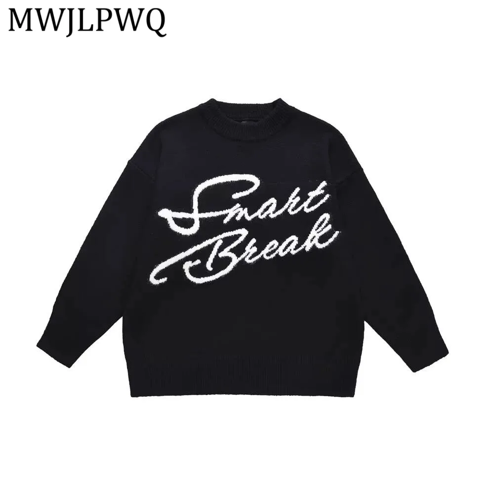 

Мужской свитер MWJLPWQ с вышивкой, круглый вырез, в американском уличном стиле, свободный крой, весна-зима 21867