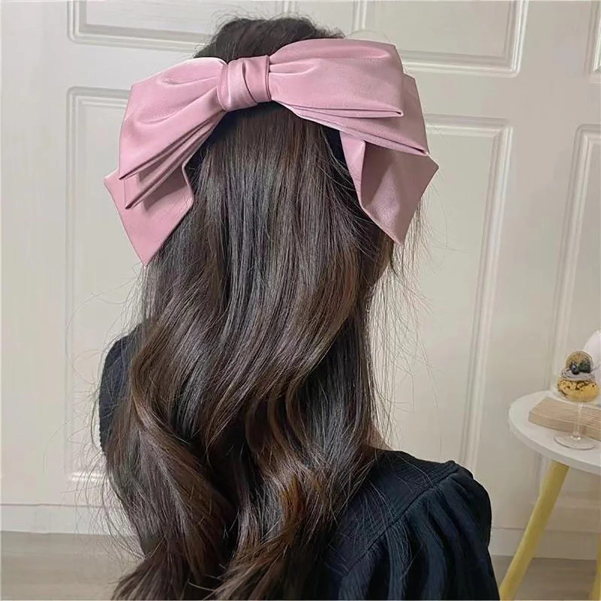 Big Satin Hair Bow Clip Gift for Girls Women Multi Layer Korean Fashion Hair Accessories for Special Occasion