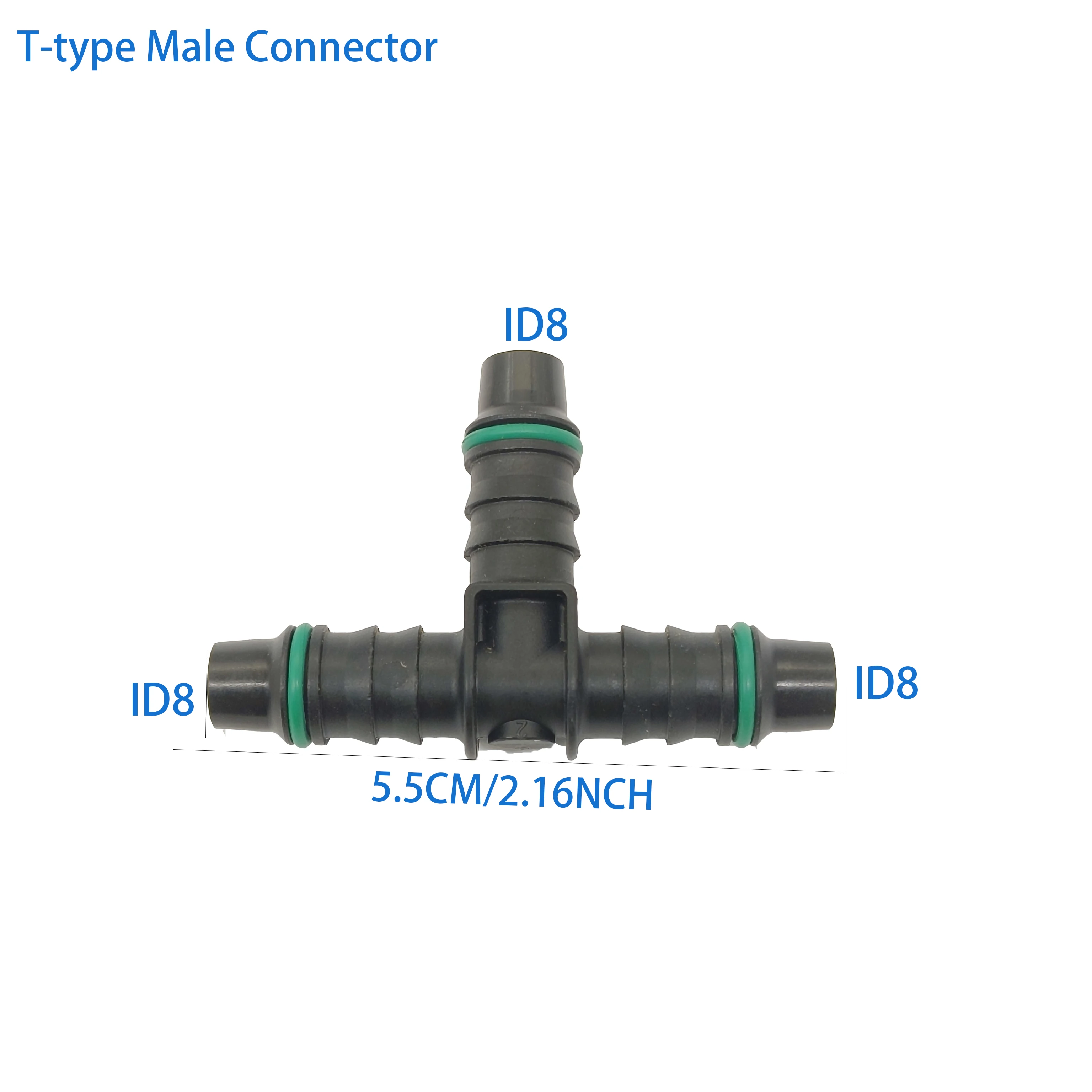 2pcs x ID8-ID8-ID8 T-Type K-Type Male Auto Car Fuel Line Hose Quick Release Connector Carburetor Part