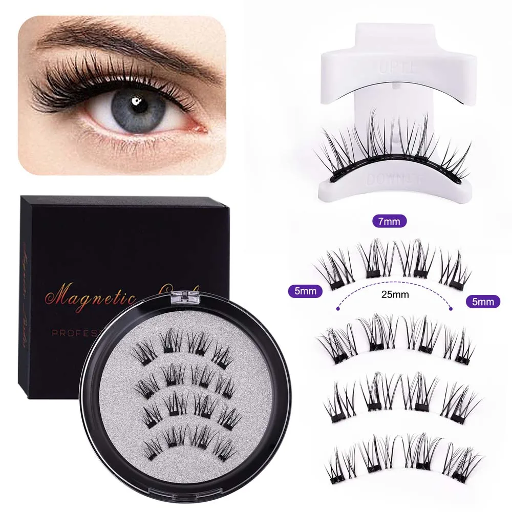 Magnetische magnetische falsche Wimpern, kleberfrei, wiederverwendbar, magnetische Wimpern mit Clip, 3D-Verlängerung, individuelle falsche Wimperncluster
