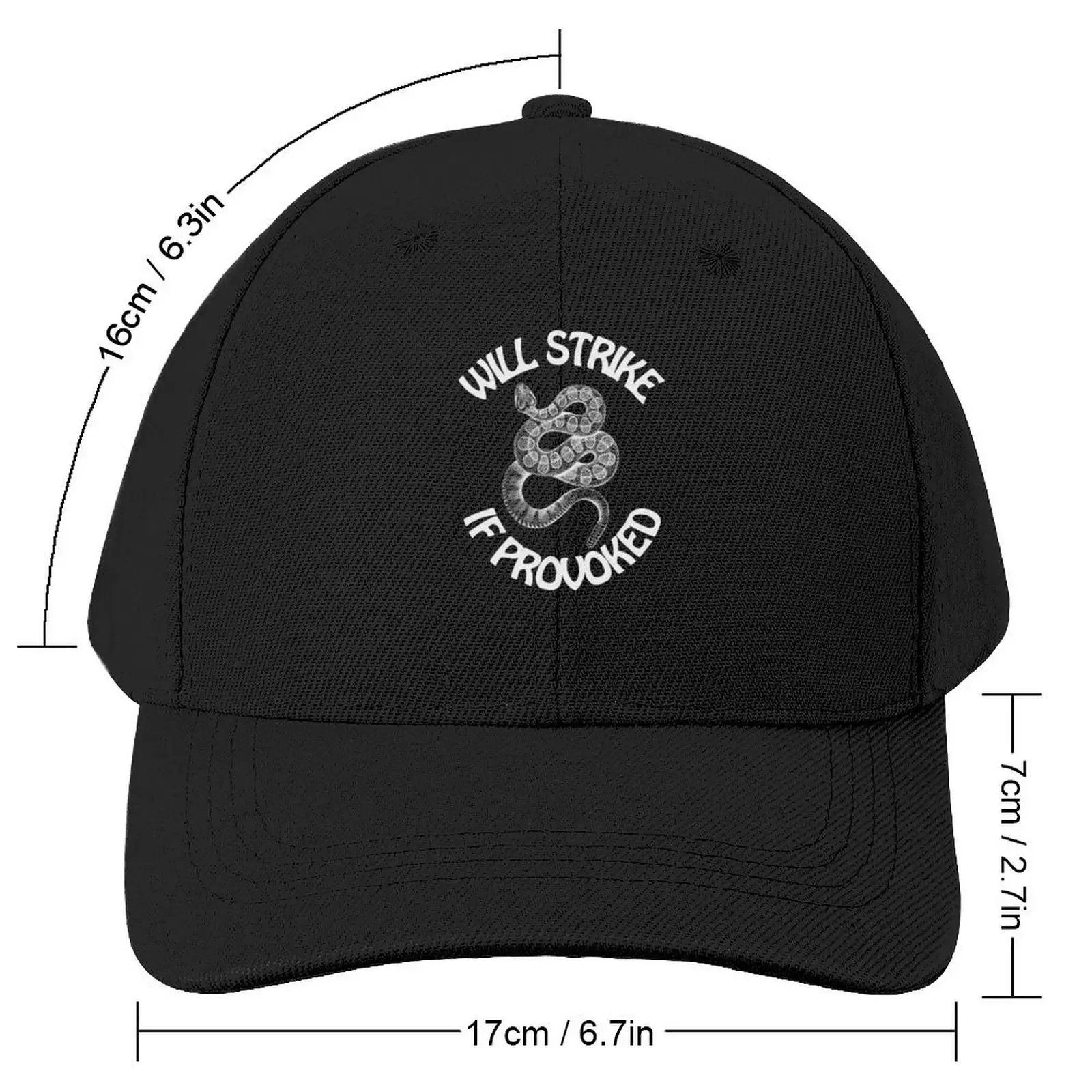 Will Strike if Provoked Rattlesnake - Union Strong Baseball Cap Big Size Hat Designer Hat Icon Men's Luxury Women's