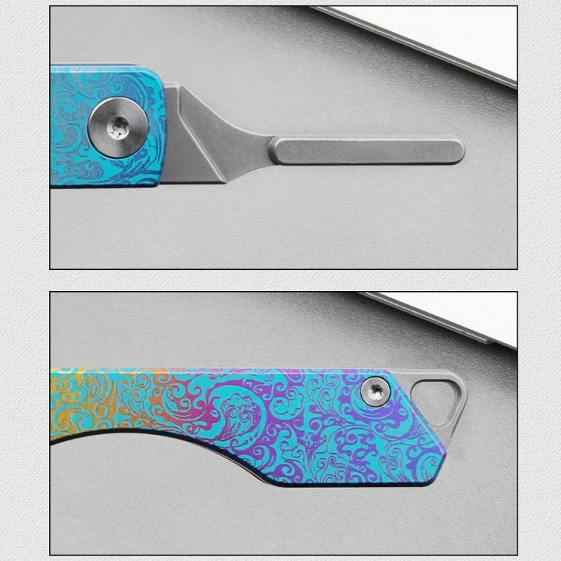 Colorful Titanium Alloy Scalpel Detachable Blade Keychain Pocket Folding Knife Outdoor Survival Camping EDC Cutting And Carving