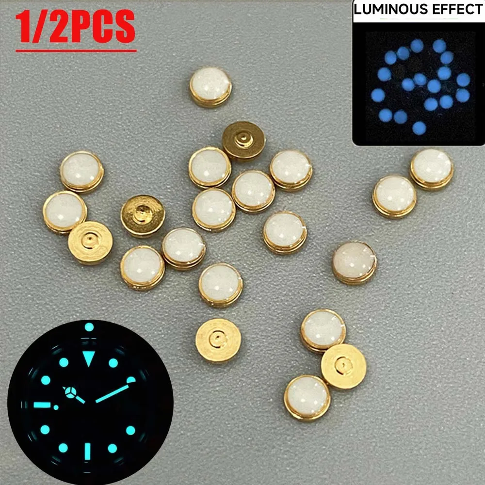 1/2pcs Submariner Beads Blue Green Luminous Pip Watch Bezel Insert 12 O’Clock Luminous Pearl Dot Mod Parts Replacement Accessory