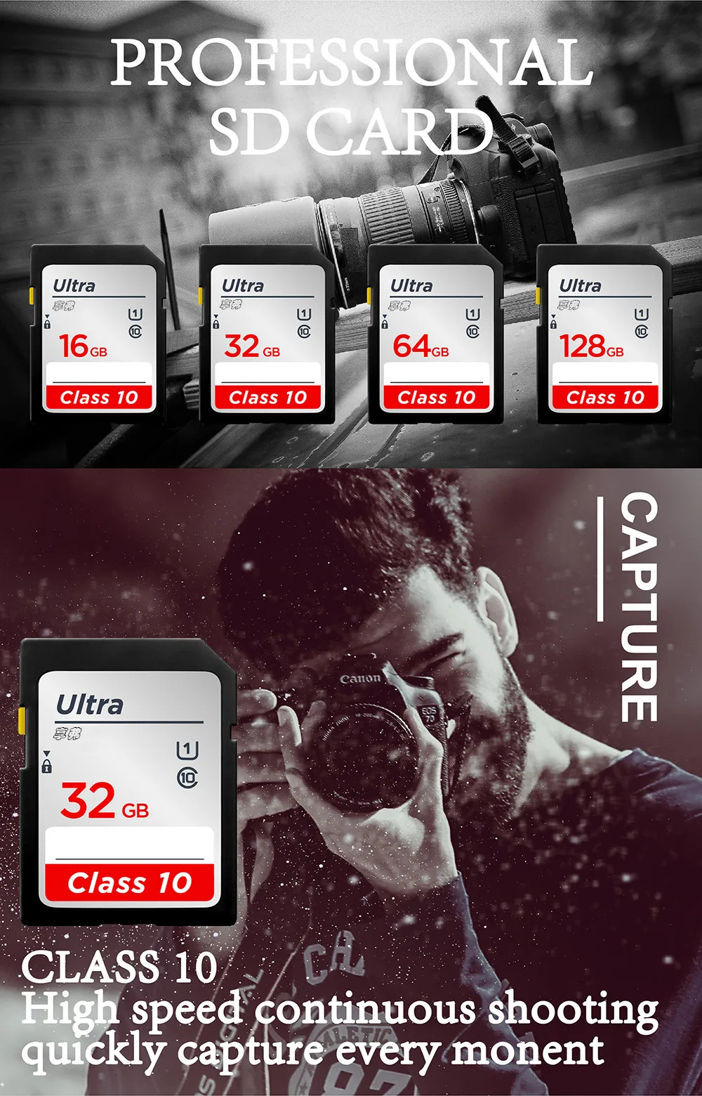 Original 16G 32GB U1 Memory SD 64GB 128GB 256GB U3 SD Card Class10 V10 Memory Card For 1080p 3D 4K Video Camera
