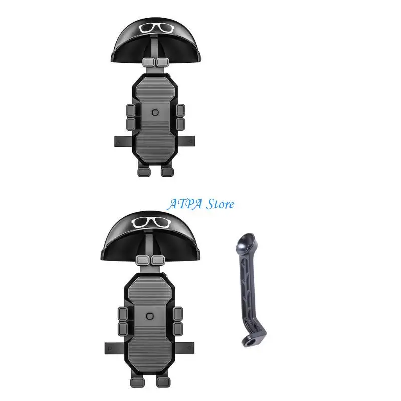 

U13C Quick Lock Motorcycle Stroller Scooters Phone Stand with Sunshade Quick Installation for Smartphone Outdoor Enthusiasts